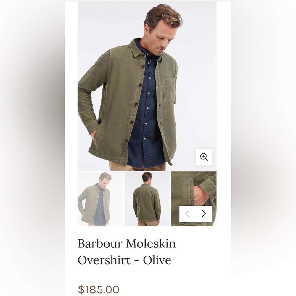 Barbour Moleskin overshirt- Olive